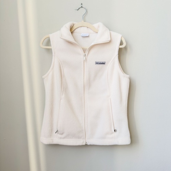Columbia Jackets & Blazers - Women's Classic Preppy Columbia Thermal Fleece Vest Off White Size M